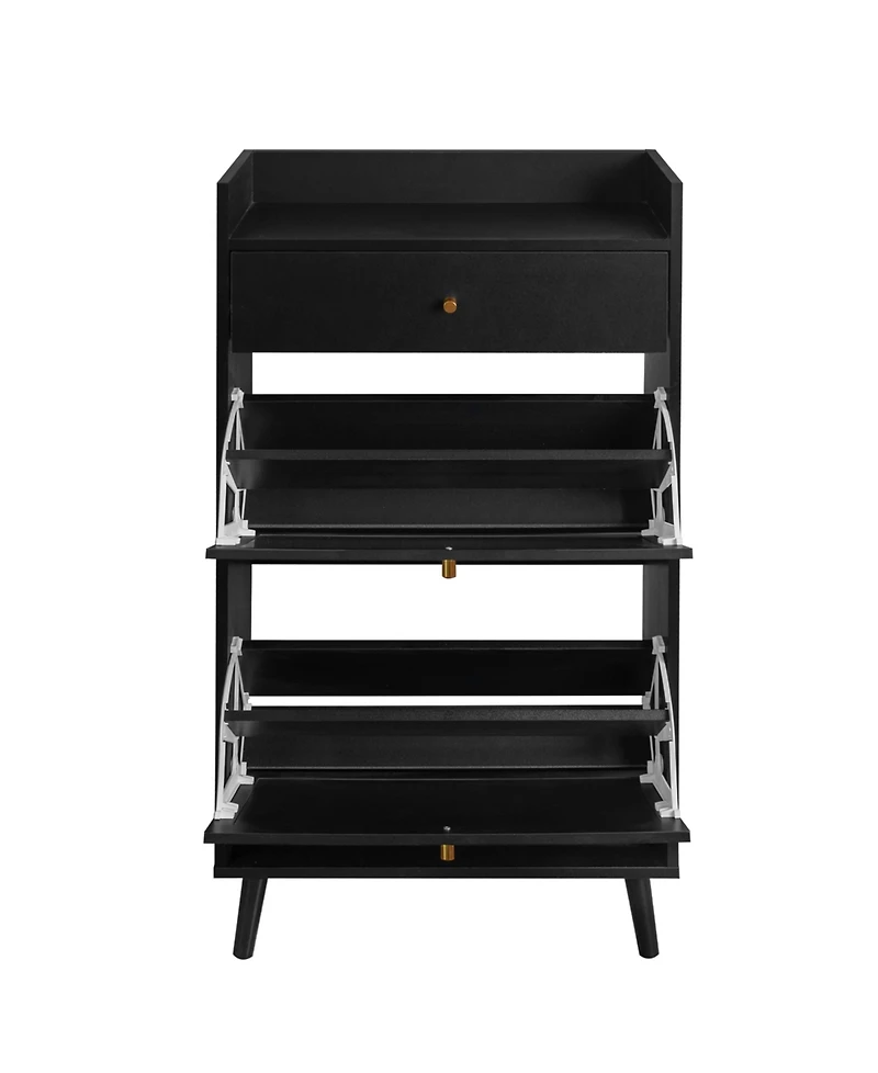 Streamdale Rattan, Allen 2 door 1 drawer cabinet, shoe rack, double layer