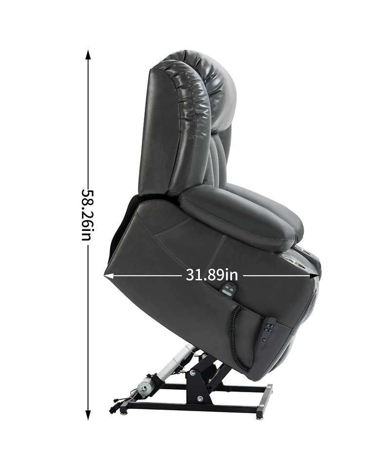 Streamdale Power Lift Massage Recliner Chair with 8 Massage Points, Gray
