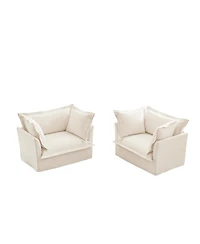 Streamdale Chenille Armchair Set (2), Deep-Seated and Soft for Living, Reading & More