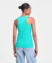 I.n.c. International Concepts Women's Perfect Ribbed Hardware-Trim Tank Top, Exclusively at Macy's