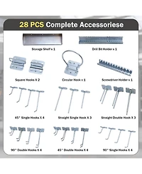 Wall-Mounted Pegboard Kit with 3 Pegboards for Garage Workshop