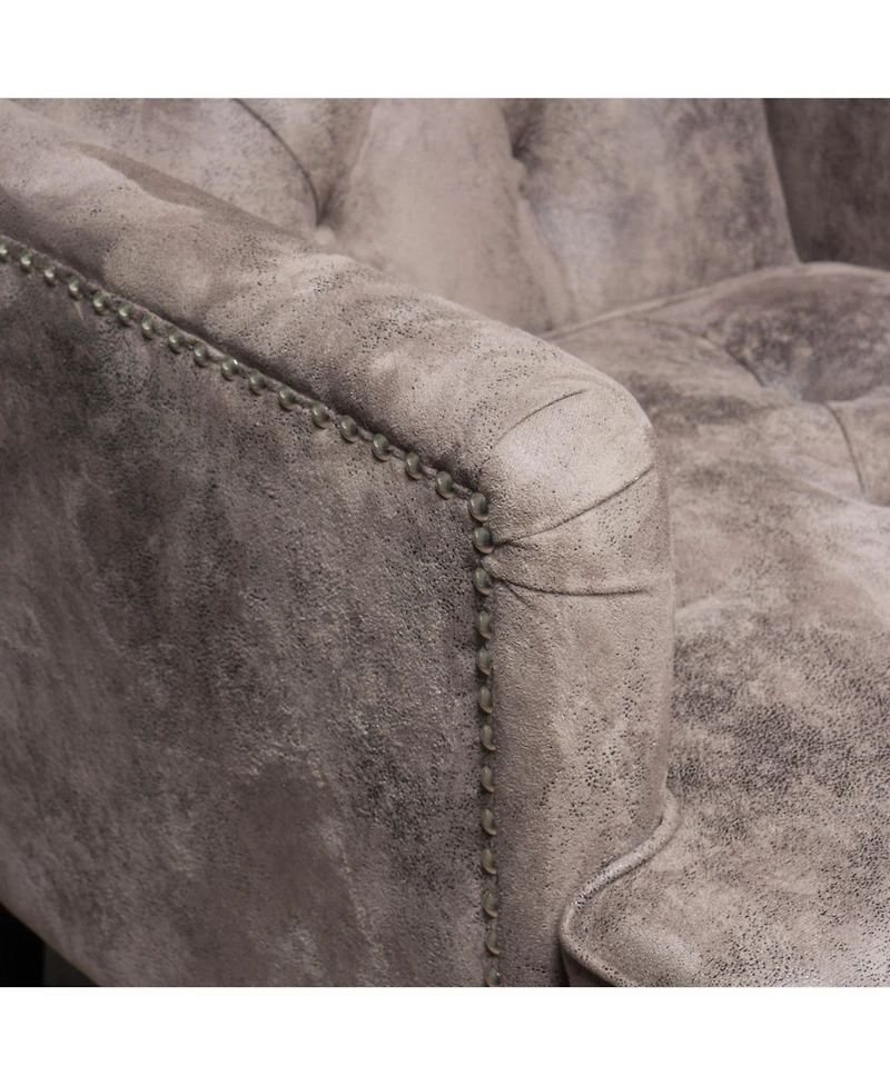 Streamdale Microfiber Club Chair with Nailhead Accents