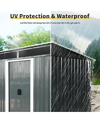Streamdale 6ft x 5ft Metal Storage Shed (Black/White)