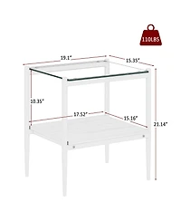 Streamdale Modern 3-Piece Glass Coffee Table Set