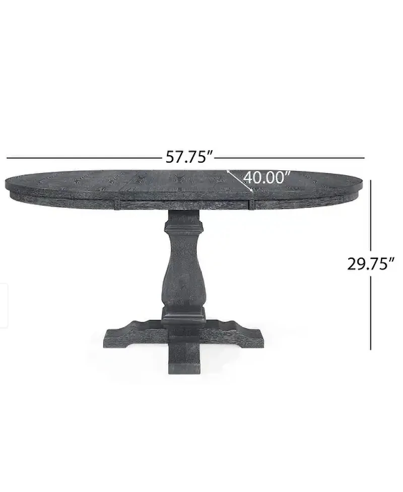Streamdale Rustic Elegance Expandable Pedestal Dining Table with Nature-Inspired Design