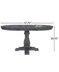 Streamdale Rustic Elegance Expandable Pedestal Dining Table with Nature-Inspired Design