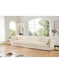 Streamdale Slipcovered 4-Seater Sofa, Extra Deep, Corduroy Fabric Cloud-Like Comfort