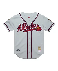 Mitchell & Ness Men's Chipper Jones Gray Atlanta Braves 1995 Throwback Authentic Jersey