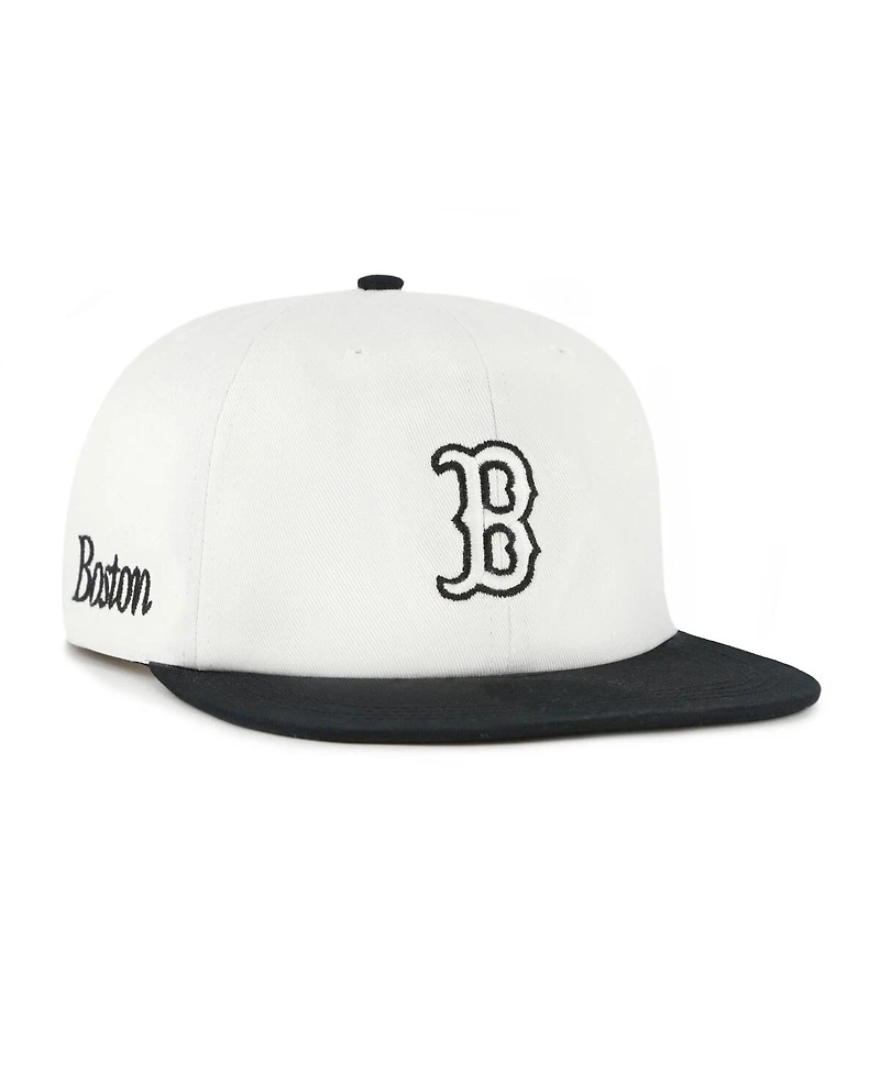 '47 Brand Men's White/Black Boston Red Sox Foundation Captain Snapback Hat