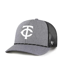 '47 Brand Men's Charcoal Minnesota Twins Carbon Rope Trucker Adjustable Hat