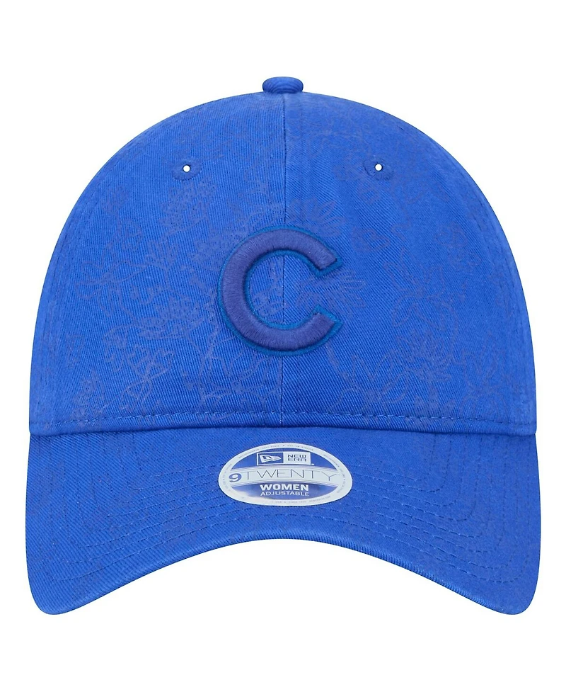 New Era Women's Royal Chicago Cubs Tonal Floral 9TWENTY Adjustable Hat