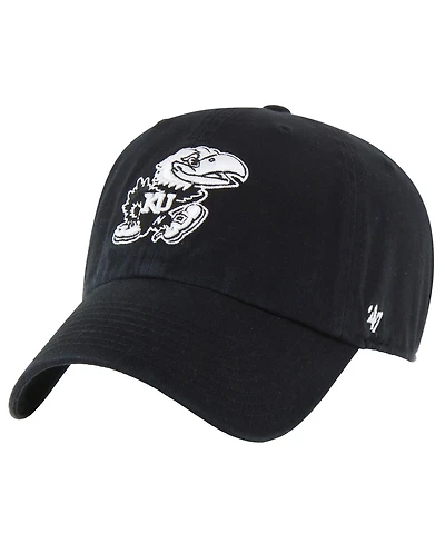 '47 Brand Men's Black Kansas Jayhawks Clean Up Adjustable Hat