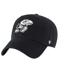 '47 Brand Men's Black Kansas Jayhawks Clean Up Adjustable Hat
