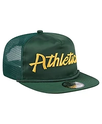 New Era Men's Green Athletics Retro Satin Script Golfer Adjustable Hat