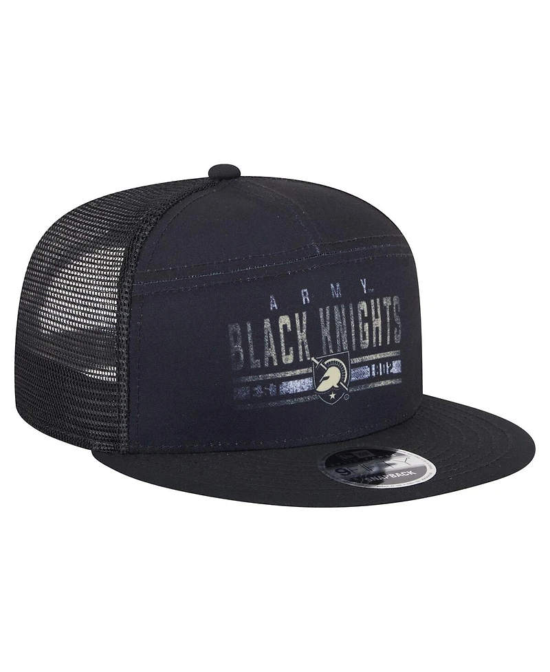 New Era Men's Black Army Black Knights Split Panel 9FIFTY Snapback Trucker Hat