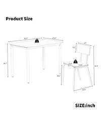 Streamdale 5-Piece Dining Set for 4 Kitchen Table & Chairs, Metal & Mdf, Compact