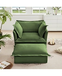 Streamdale Armchair with Ottoman, Deep Seat Chenille Set