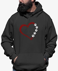 La Pop Art Men's Meow Heart Word Hooded Sweatshirt