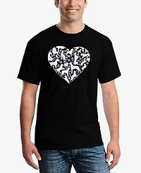 La Pop Art Men's Dog Heart Word T-Shirt
