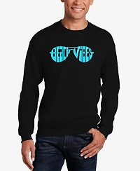 La Pop Art Men's Beach Vibes Word Crewneck Sweatshirt