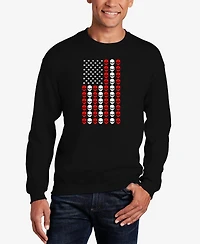 La Pop Art Men's Skull Flag Word Crewneck Sweatshirt