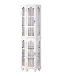 Streamdale Corner Curio Cabinet with Adjustable Glass Shelves and Mirrored Back