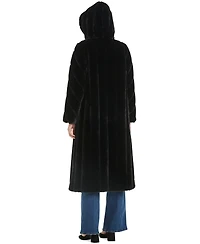 Jones New York Women's Hooded Faux-Fur Coat