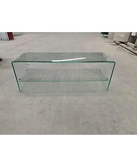 Streamdale Clear Glass Tv Table, Tempered Clear Glass Tv Stand for Living Room