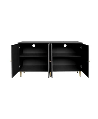 Streamdale Black Lacquered 4-Door Sideboard Cabinet for Living Room and Beyond