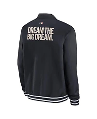 Nike Men's Black Texas Rangers Authentic Collection City Connect Full-Zip Bomber Jacket