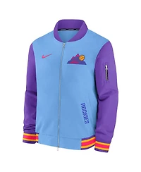 Nike Men's Light Blue/Purple Colorado Rockies 2025 City Connect Authentic Collection Full-Zip Bomber Jacket