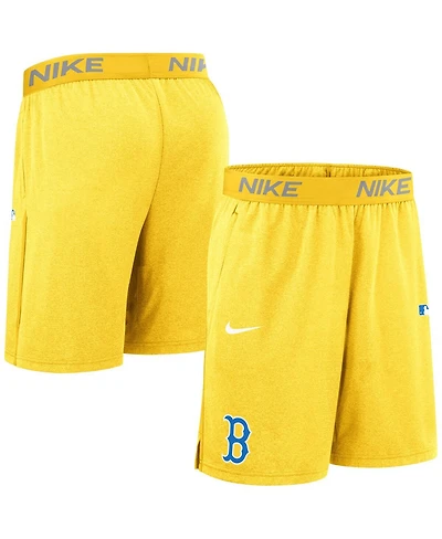 Nike Men's Gold Boston Red Sox Authentic Collection City Connect Performance Knit Shorts