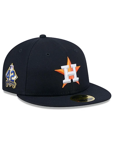 New Era Men's Navy Houston Astros 2025 Jackie Robinson Day Retro Crown 59FIFTY Unstructured Fitted Hat