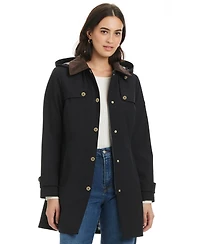 Jones New York Women's Hooded Corduroy-Collar Softshell Coat, Exclusively at Macy's