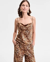 I.n.c. International Concepts Women's Animal-Print Cowlneck Camisole Top, Exclusively at Macy's