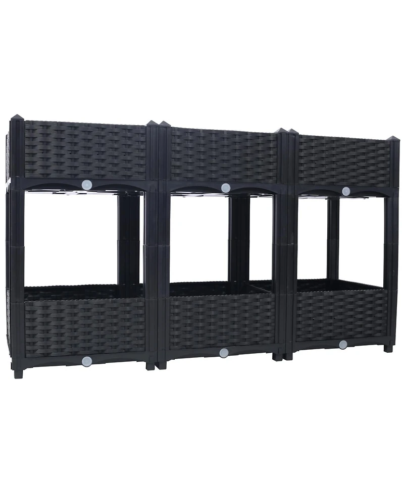 Streamdale Raised Garden Beds, 47.2"x15.7"x27.7", Black