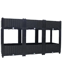 Streamdale Raised Garden Beds, 47.2"x15.7"x27.7", Black