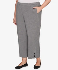 Alfred Dunner Plus Santa Barbara Button Cuffed All Around Elastic Ankle Pants