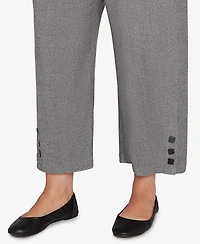 Alfred Dunner Plus Santa Barbara Button Cuffed All Around Elastic Ankle Pants