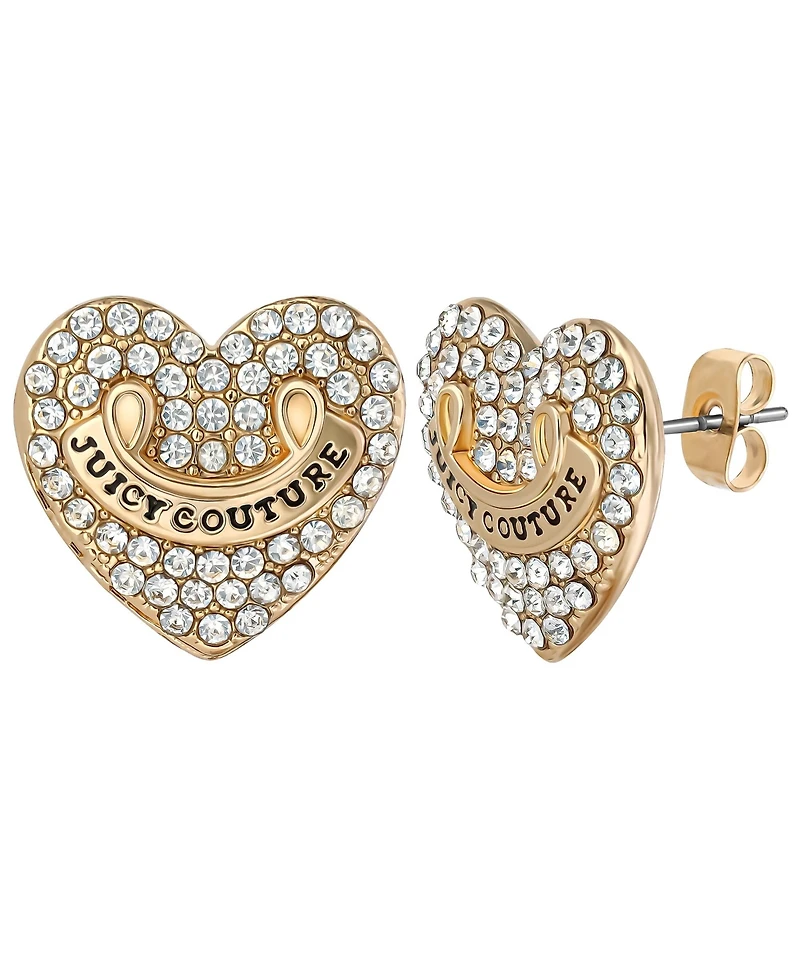 Juicy Couture Gold-Tone Pave Heart Keychain & Earrings Set