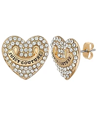 Juicy Couture Gold-Tone Pave Heart Keychain & Earrings Set