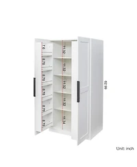 Streamdale White Pantry Cabinet with Doors & Shelves