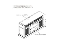 Streamdale Embossed Tv Stand with Open and Closed Storage, Sliding Door, 58.27"W