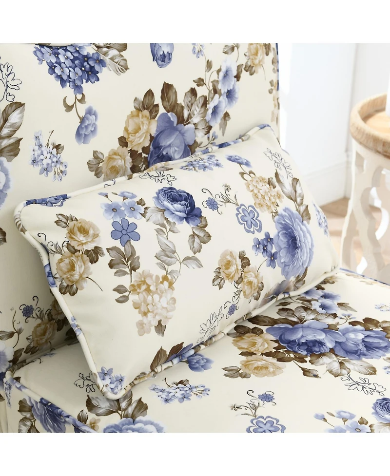 Streamdale Flannel Dining Chair with Cushion and Pillow - Blue