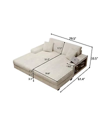 Streamdale Cozy Corduroy Sofa Sleeper, Modern Oversized Living Room Convertible Lounge