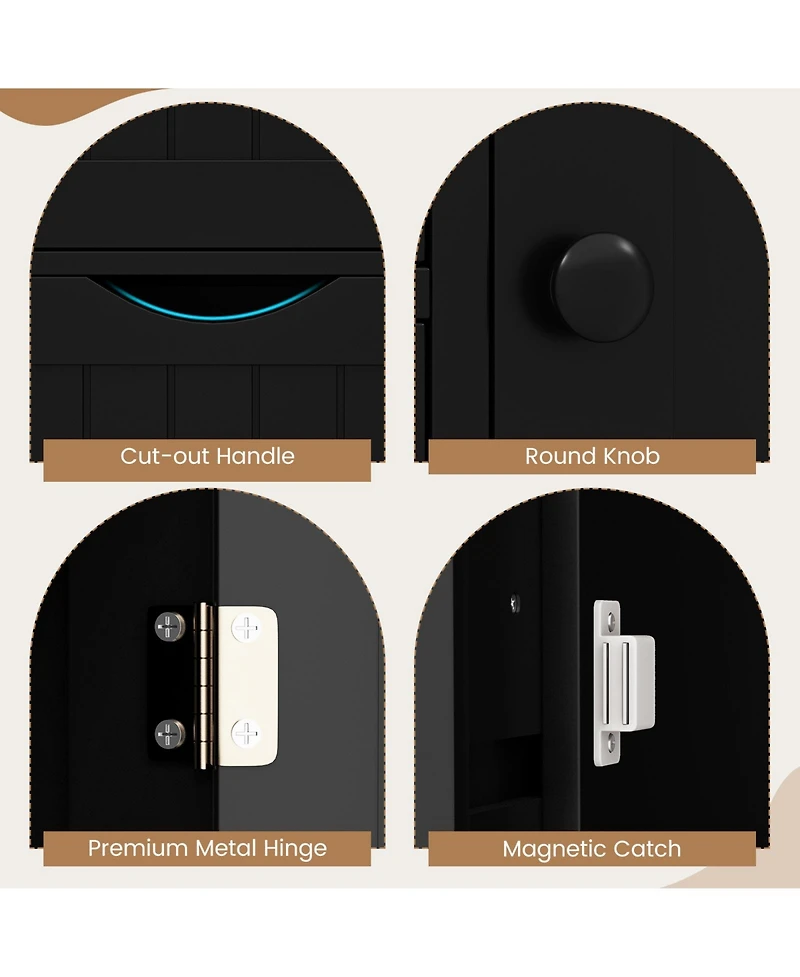 Standing Indoor Wooden Cabinet with 4 Drawers