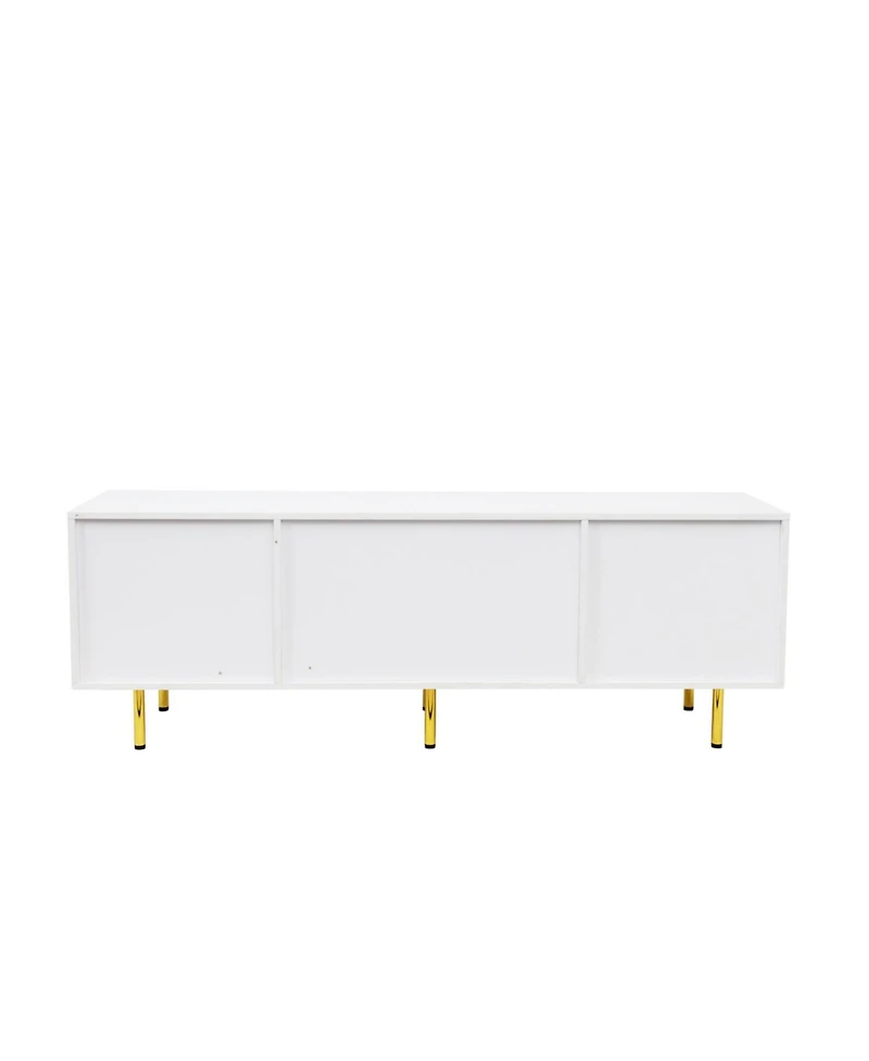 Streamdale Modern warm white Tv cabinet, for Living Room Bedroom