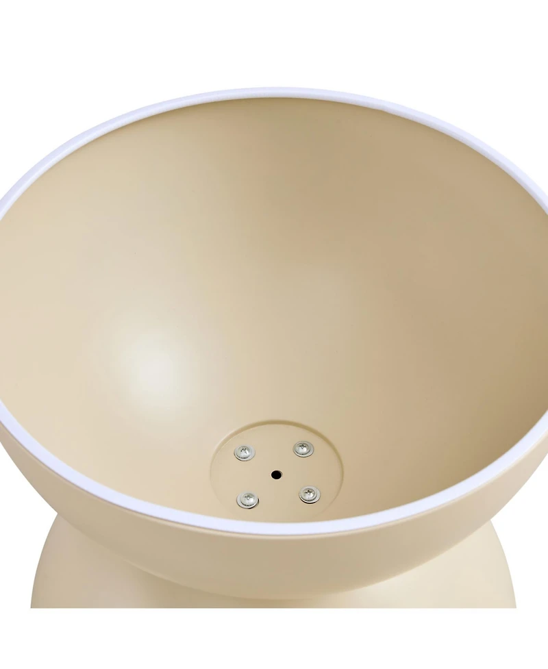 Streamdale Furniture Milk White coffee round tables with Storge Movable Table Top Multifunctional End Side Table