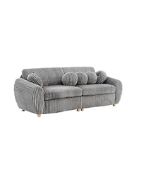 Streamdale 84" Grey Corduroy Sofa Couch