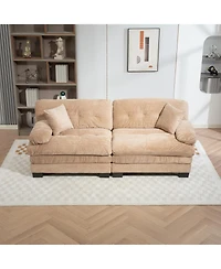 Streamdale Khaki Chenille Sectional Sofa Sleeper